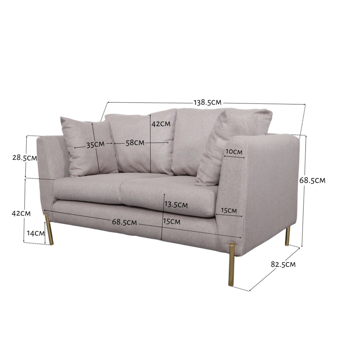 AIDEN 2-Seater Fabric Sofa Affordahome