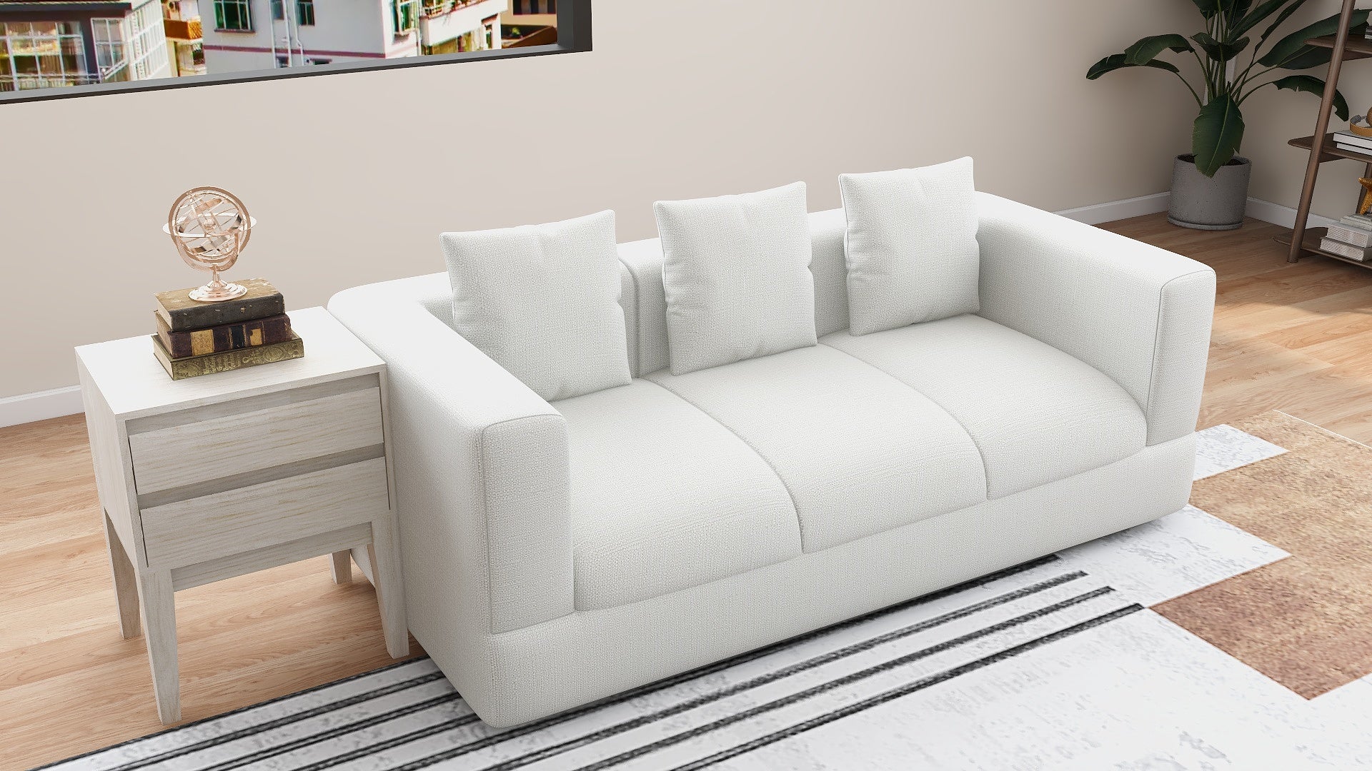 AIRIZ 3-Seater Fabric Sofa AF Home