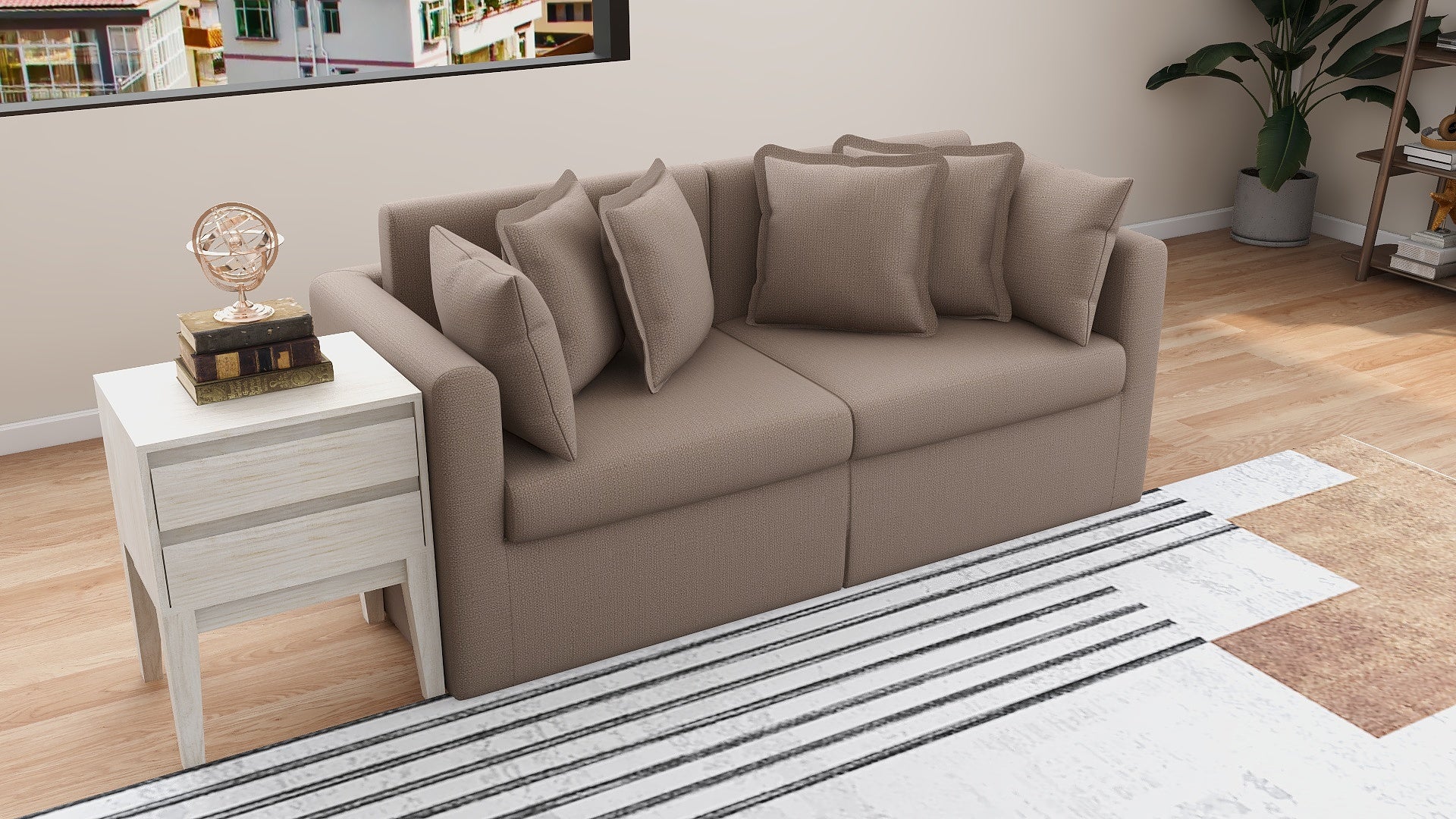 ALGIA 3-Seater Fabric Sofa AF Home