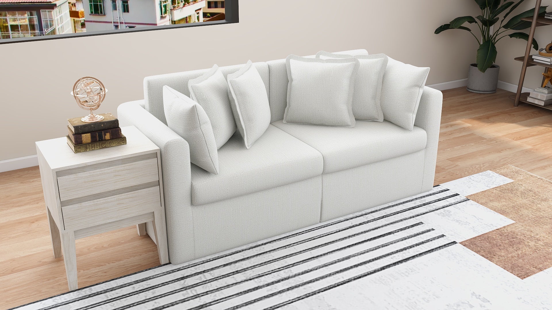 ALGIA 3-Seater Fabric Sofa AF Home