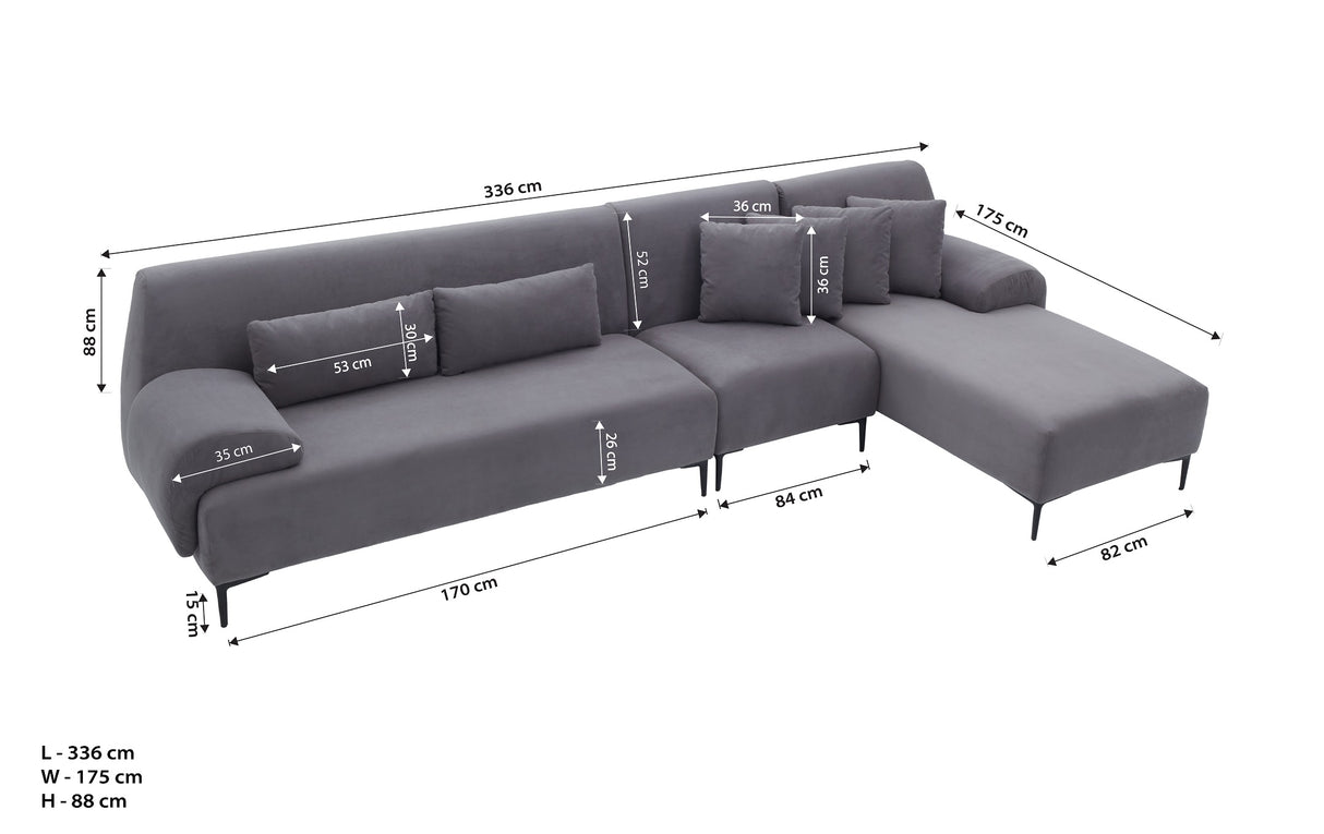 ARDEN L-Shape Fabric Sofa Luxe Life PH