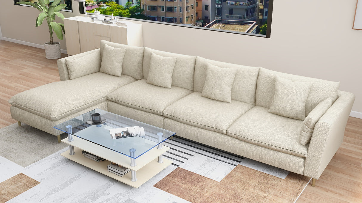 ARMANI L-Shape Fabric Sofa Furnigo