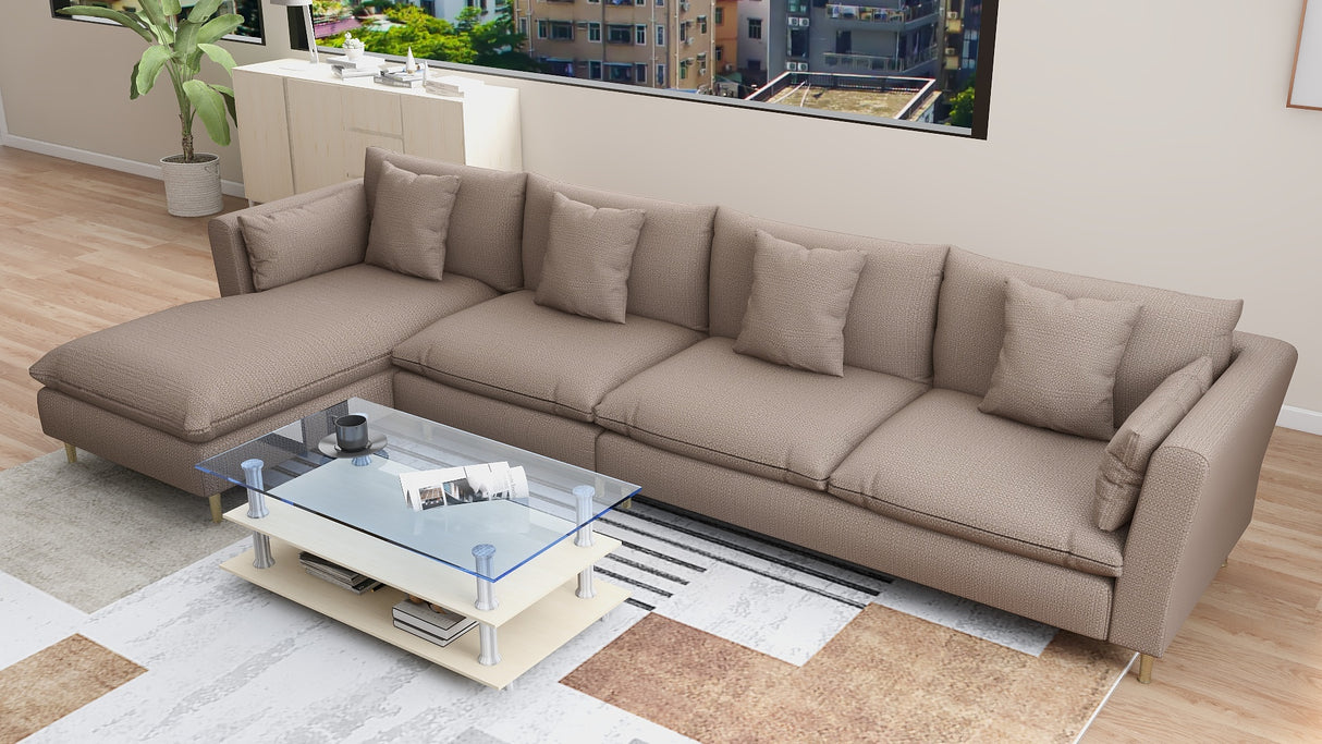 ARMANI L-Shape Fabric Sofa Furnigo