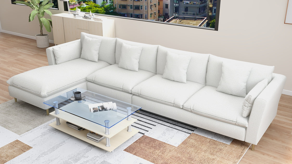 ARMANI L-Shape Fabric Sofa Furnigo