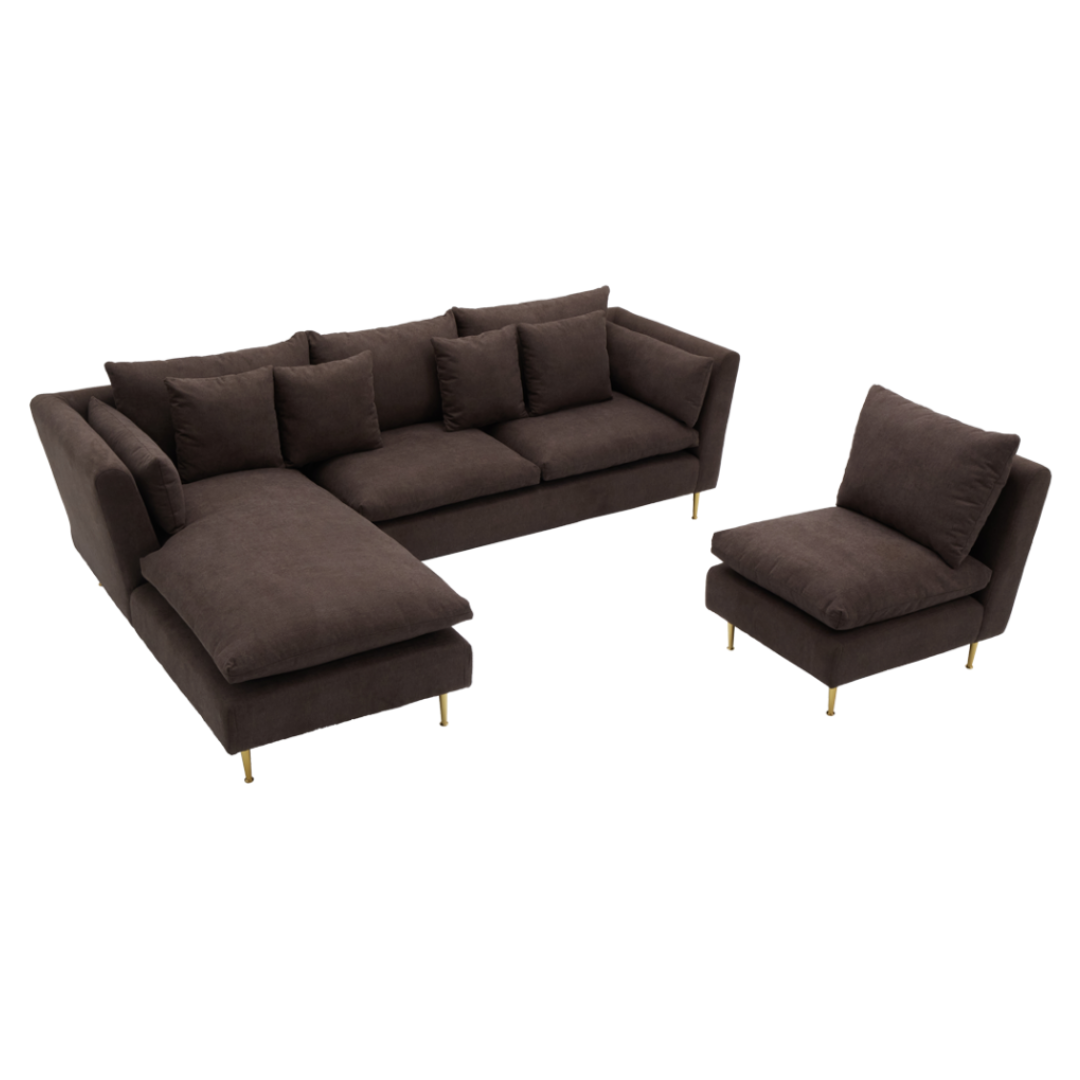 ARMANI L-Shape Fabric Sofa Furnigo
