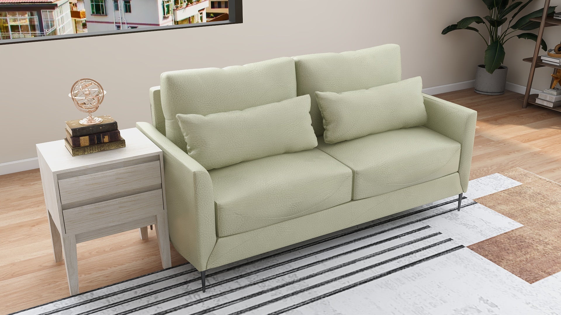 ASTRID 3-Seater Leather Sofa AF Home