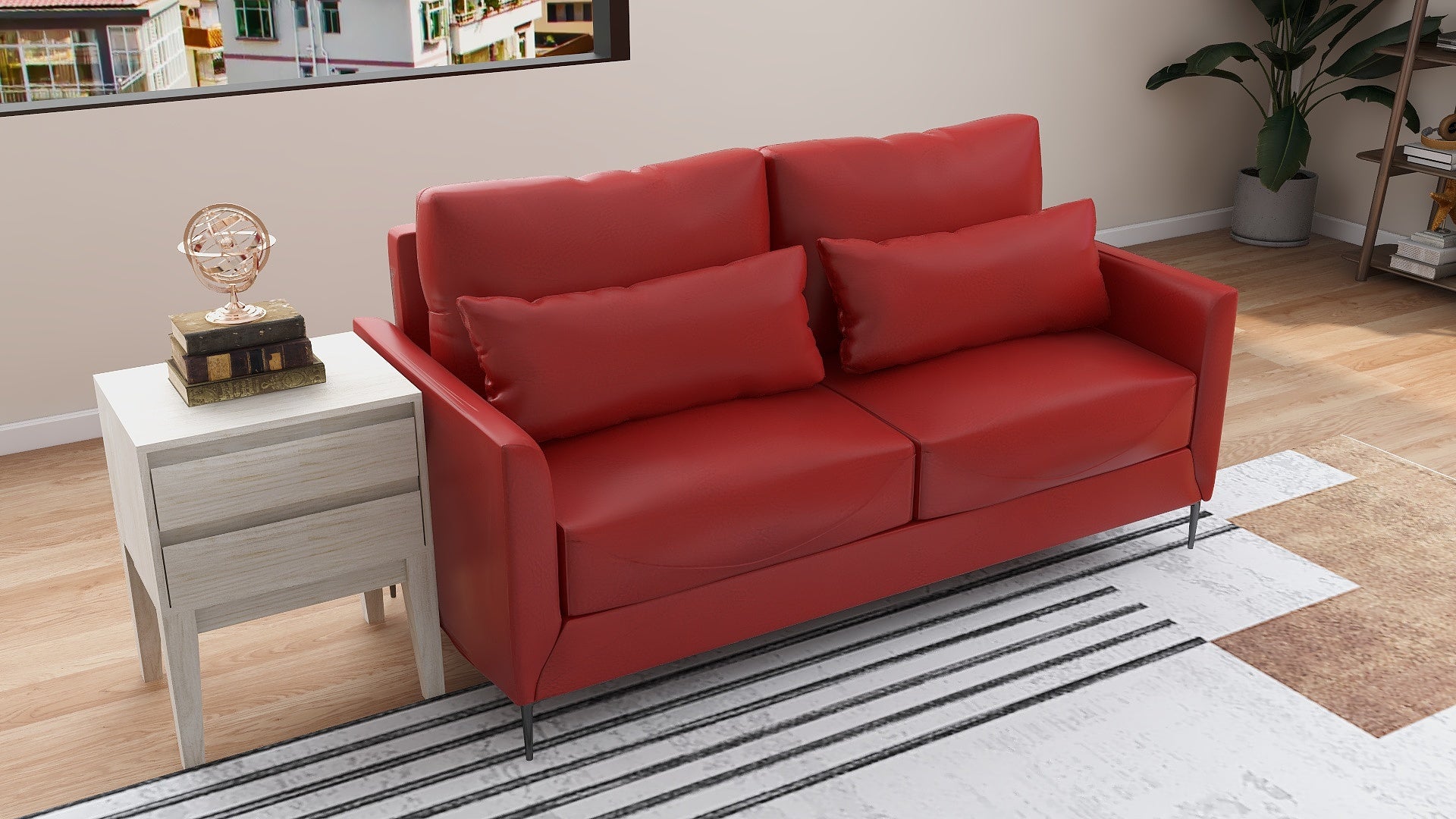 ASTRID 3-Seater Leather Sofa AF Home