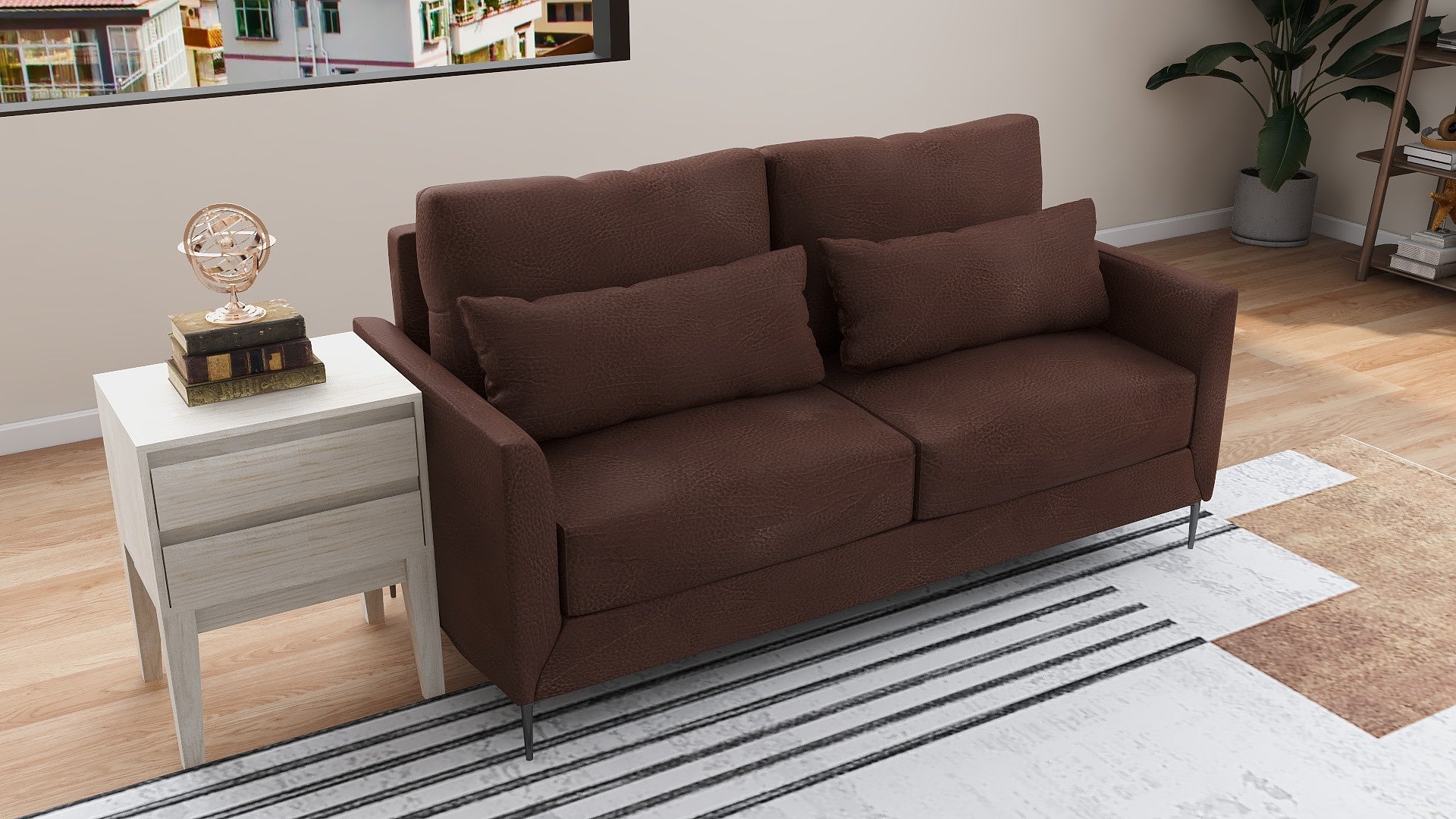 ASTRID 3-Seater Leather Sofa AF Home