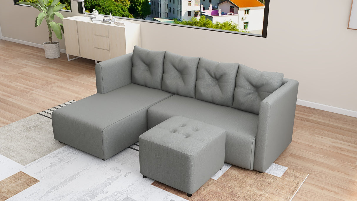 AUDREY L Shape Fabric Sofa Furnigo