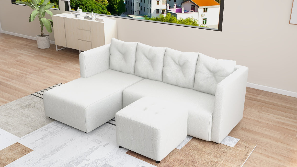AUDREY L Shape Fabric Sofa Furnigo