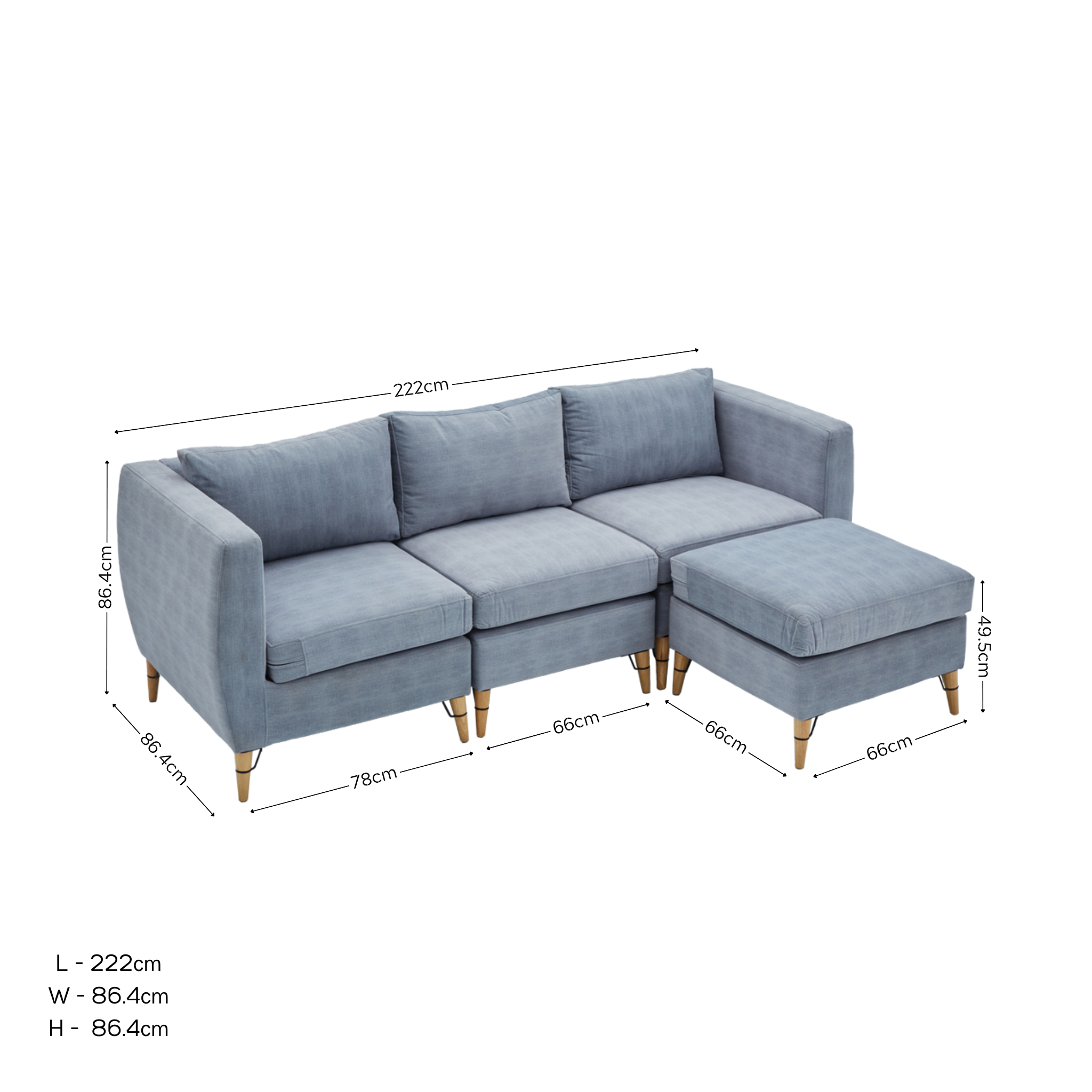 BLAINE L-Shape Fabric Sofa AF Home