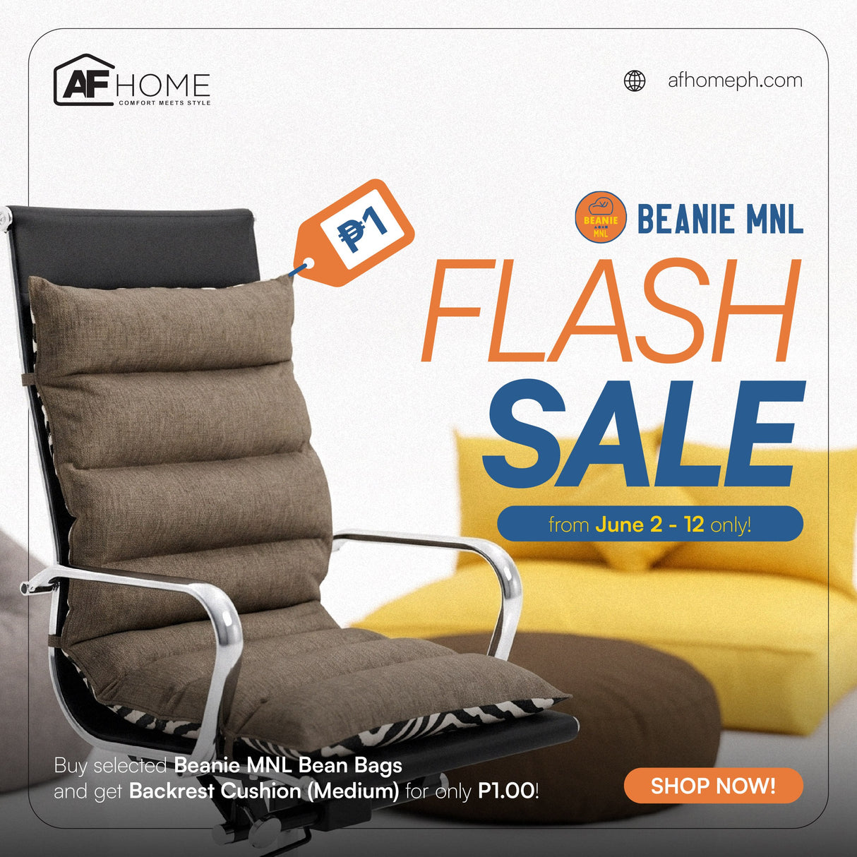 FLASH SALE - THEA GIANT LAZY BED BEAN BAG WITH PISO ADD-ON ITEM AF Home