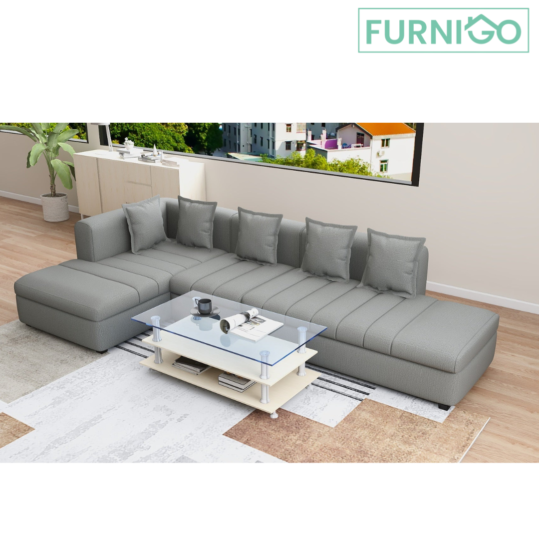 Becca L-Shape Fabric Sofa Set Furnigo