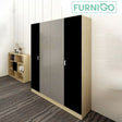 CARLTON Wardrobe 4 Door with 2 mirrors Furnigo