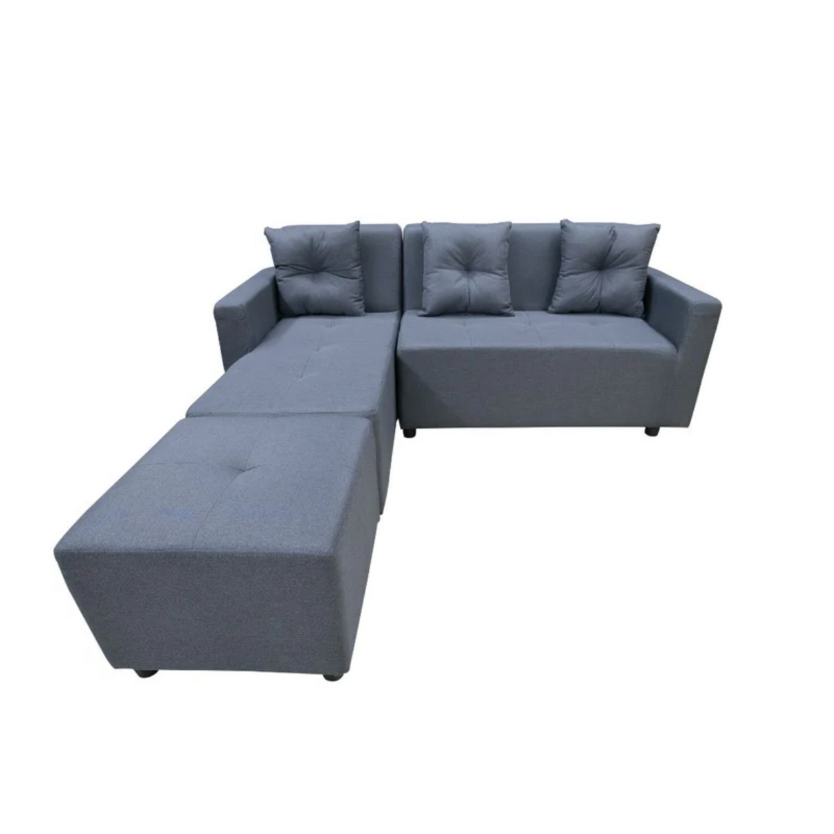 CONNER L-Shape Fabric Sofa with Ottoman Affordahome
