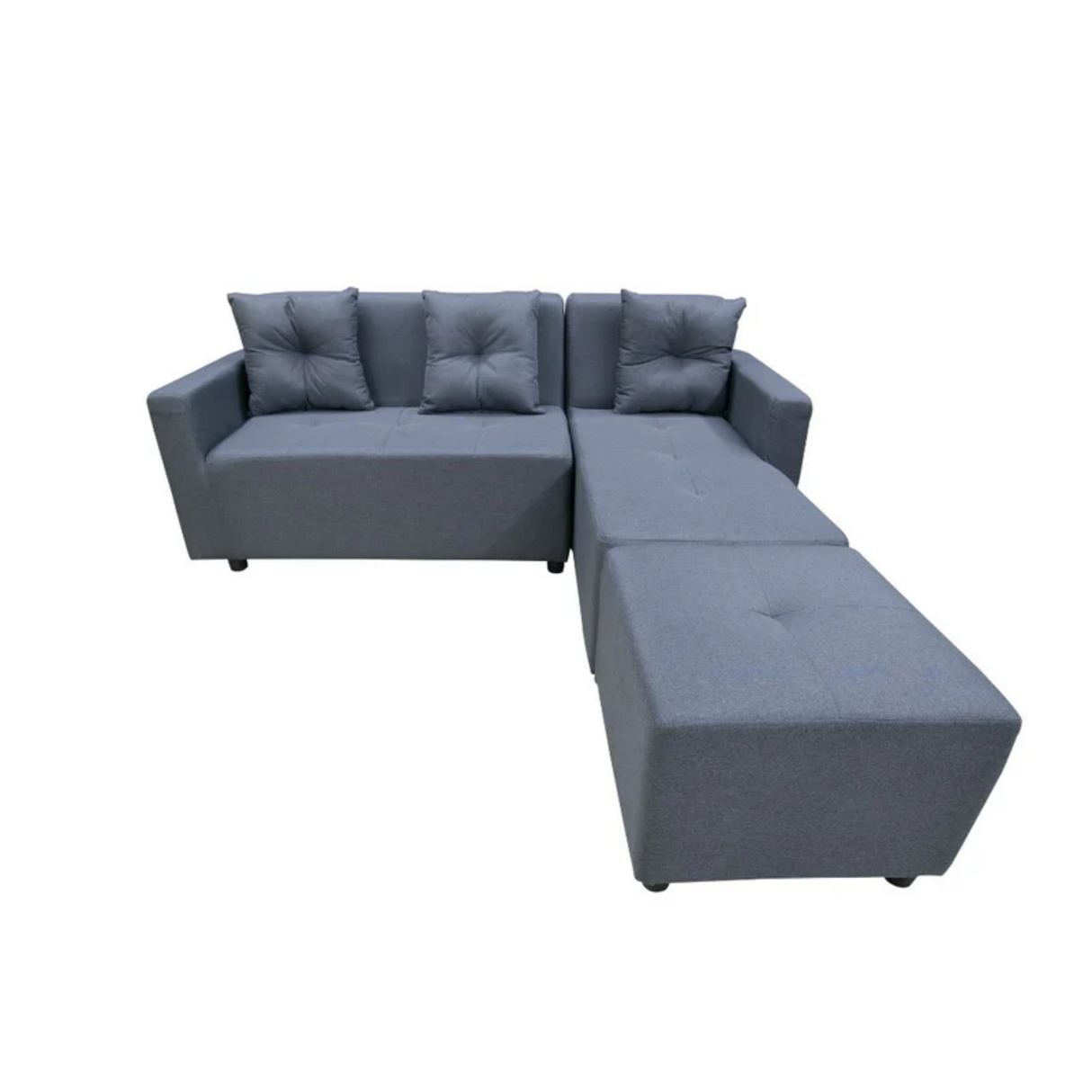 CONNER L-Shape Fabric Sofa with Ottoman Affordahome