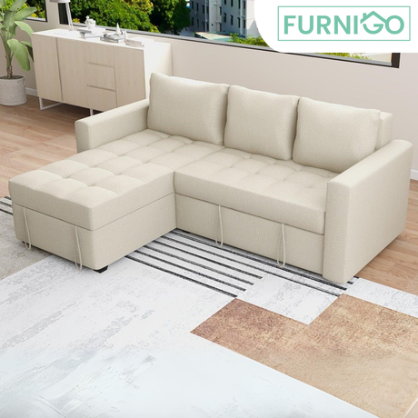 DARCY Sofabed with Storage Chaise Furnigo