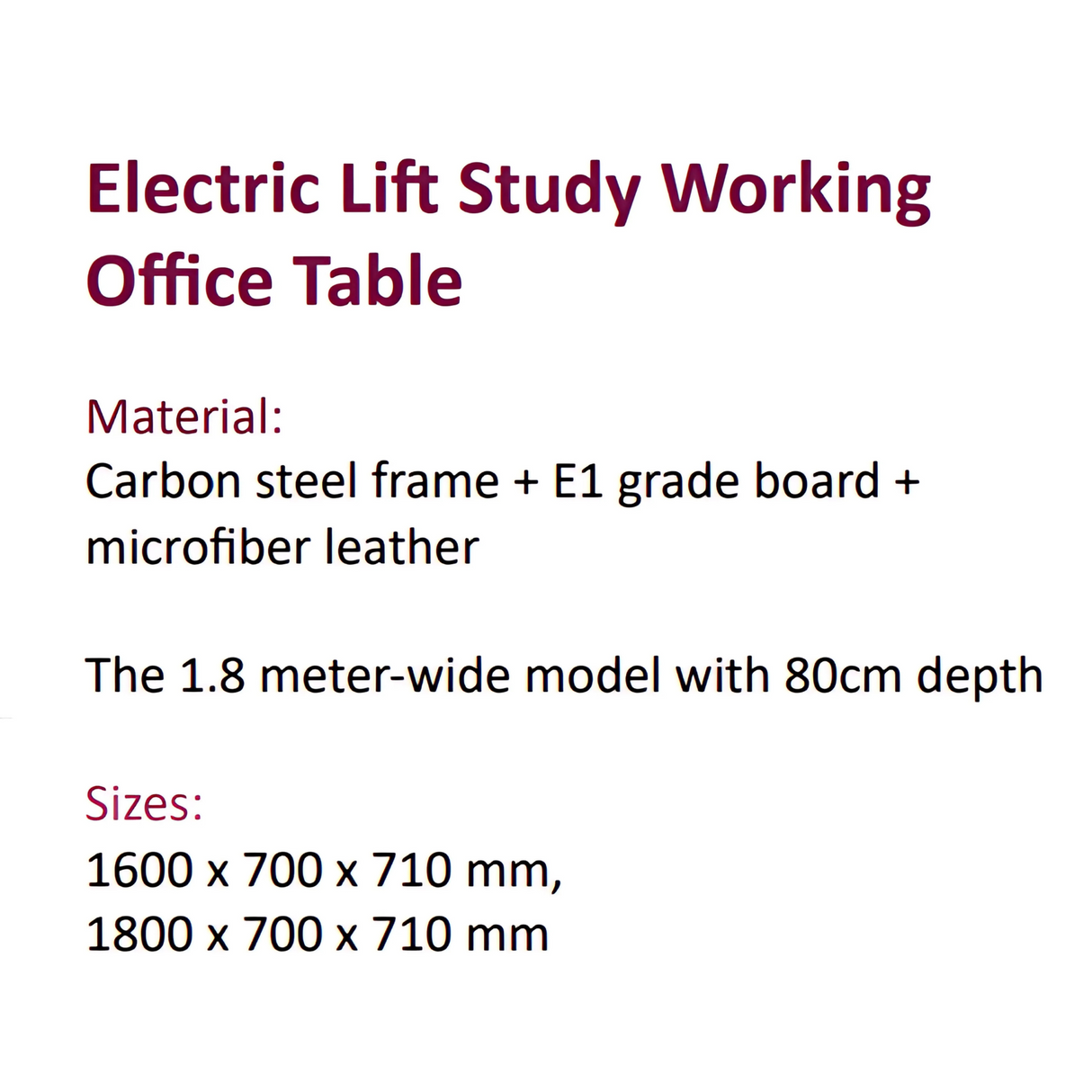 ZenLift-Electric Lift Study Working Office Table Zenlift