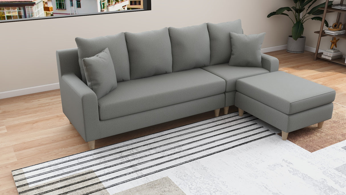 ERICH L-Shape Sofa with Modular Ottoman Furnigo