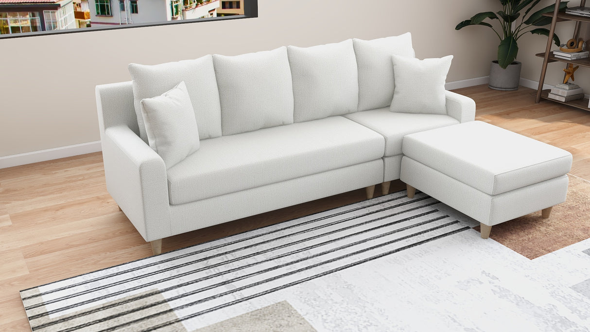 ERICH L-Shape Sofa with Modular Ottoman Furnigo