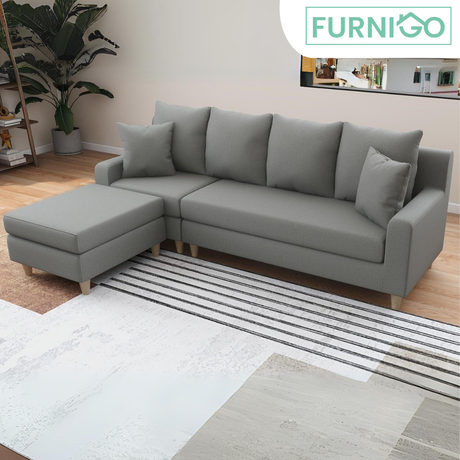 ERICH L-Shape Sofa with Modular Ottoman Furnigo