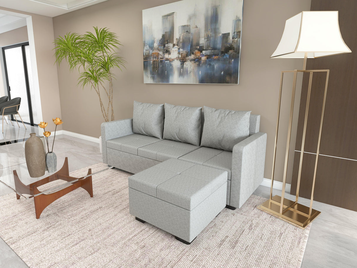 Franco Fabric Sofa with Ottoman Furnigo