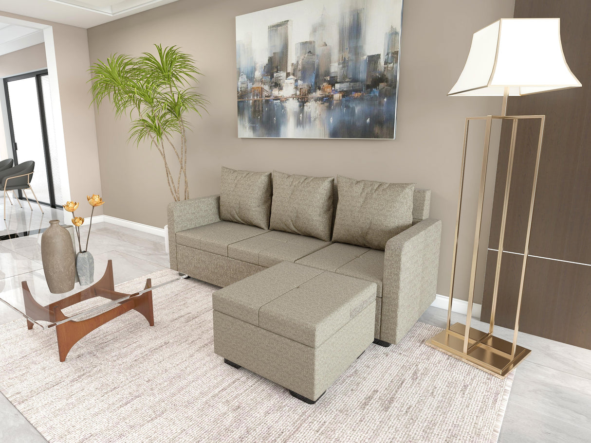 Franco Fabric Sofa with Ottoman Furnigo