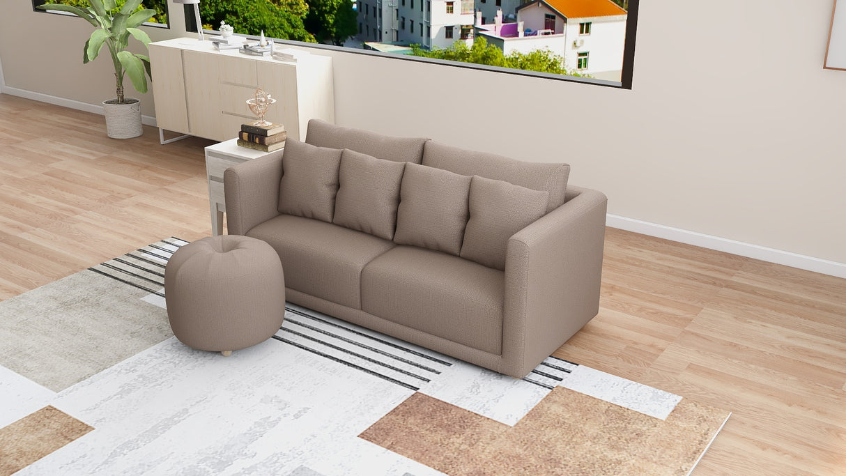 FALLON 2-Seater Fabric Sofa with Ottoman Furnigo