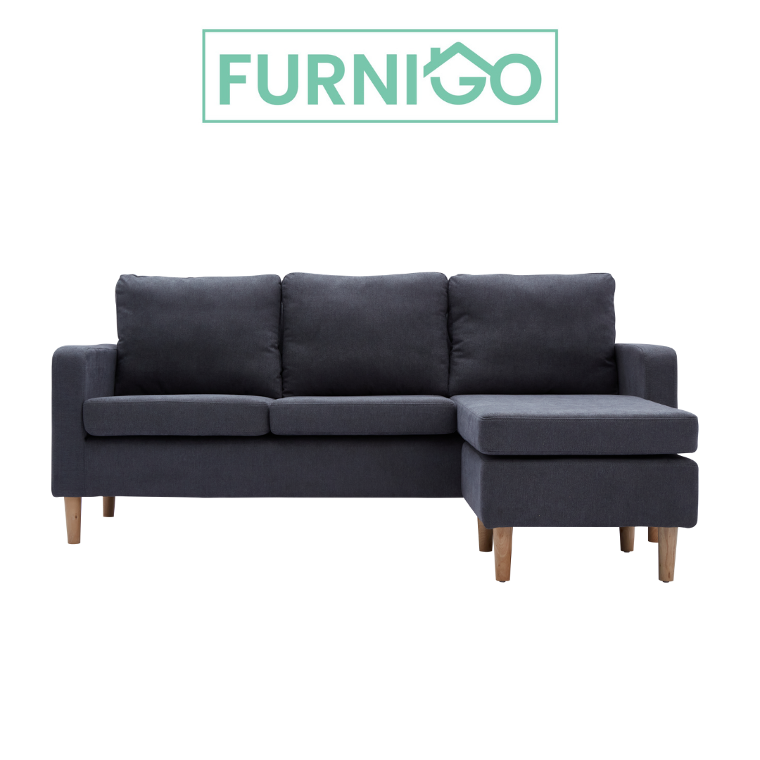 GINO Modern Upholstered L-Shape Fabric Sofa Furnigo