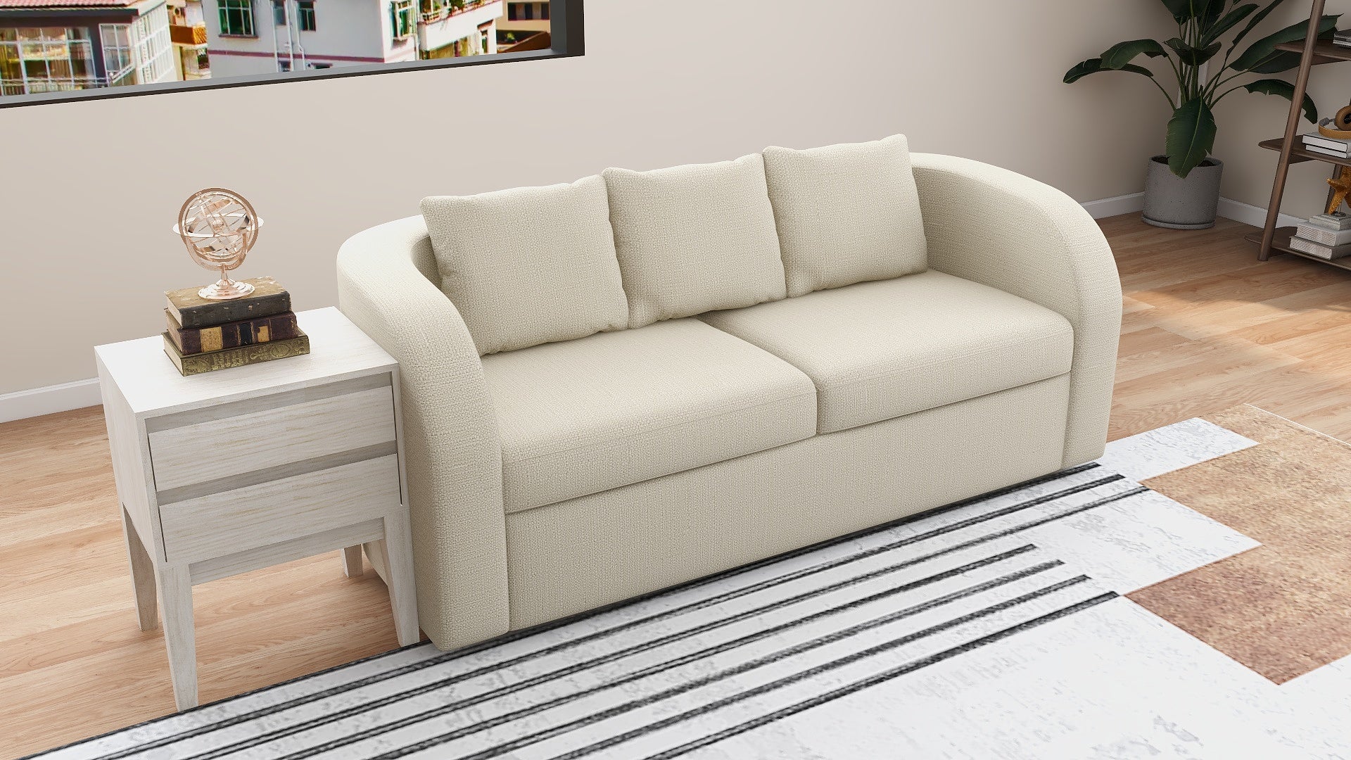 GUMI 3-Seater Fabric Sofa AF Home