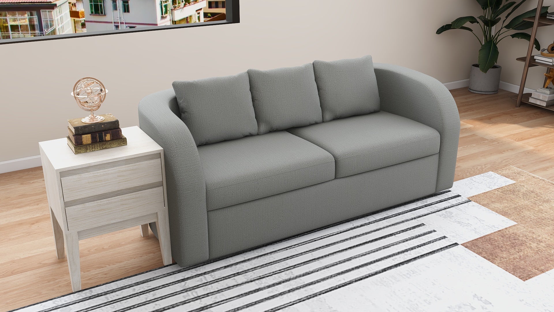 GUMI 3-Seater Fabric Sofa AF Home