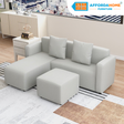 HARVEY L-Shape Fabric Sofa with Ottoman Affordahome