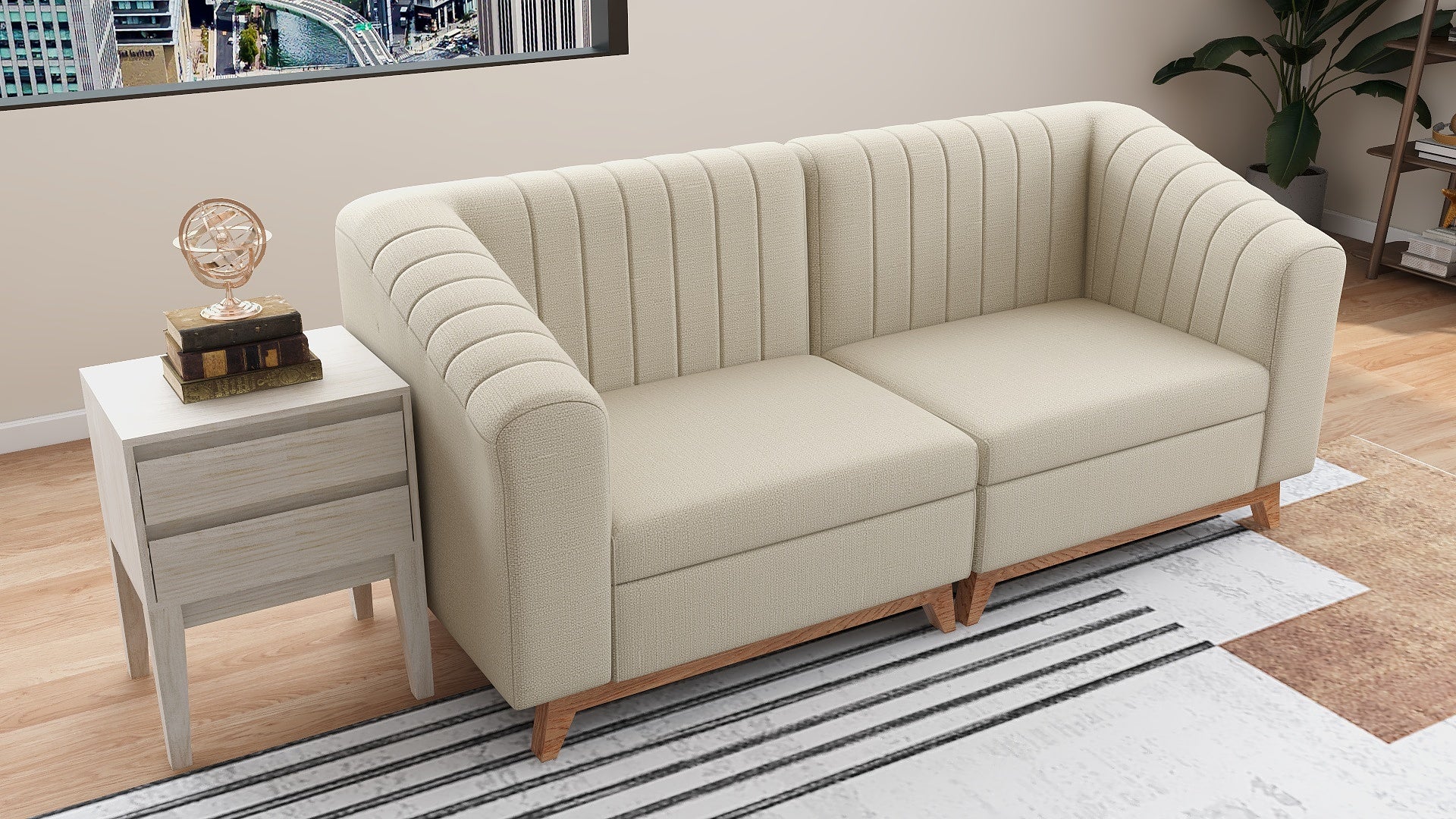 HAZEL 3-Seater Fabric Sofa AF Home