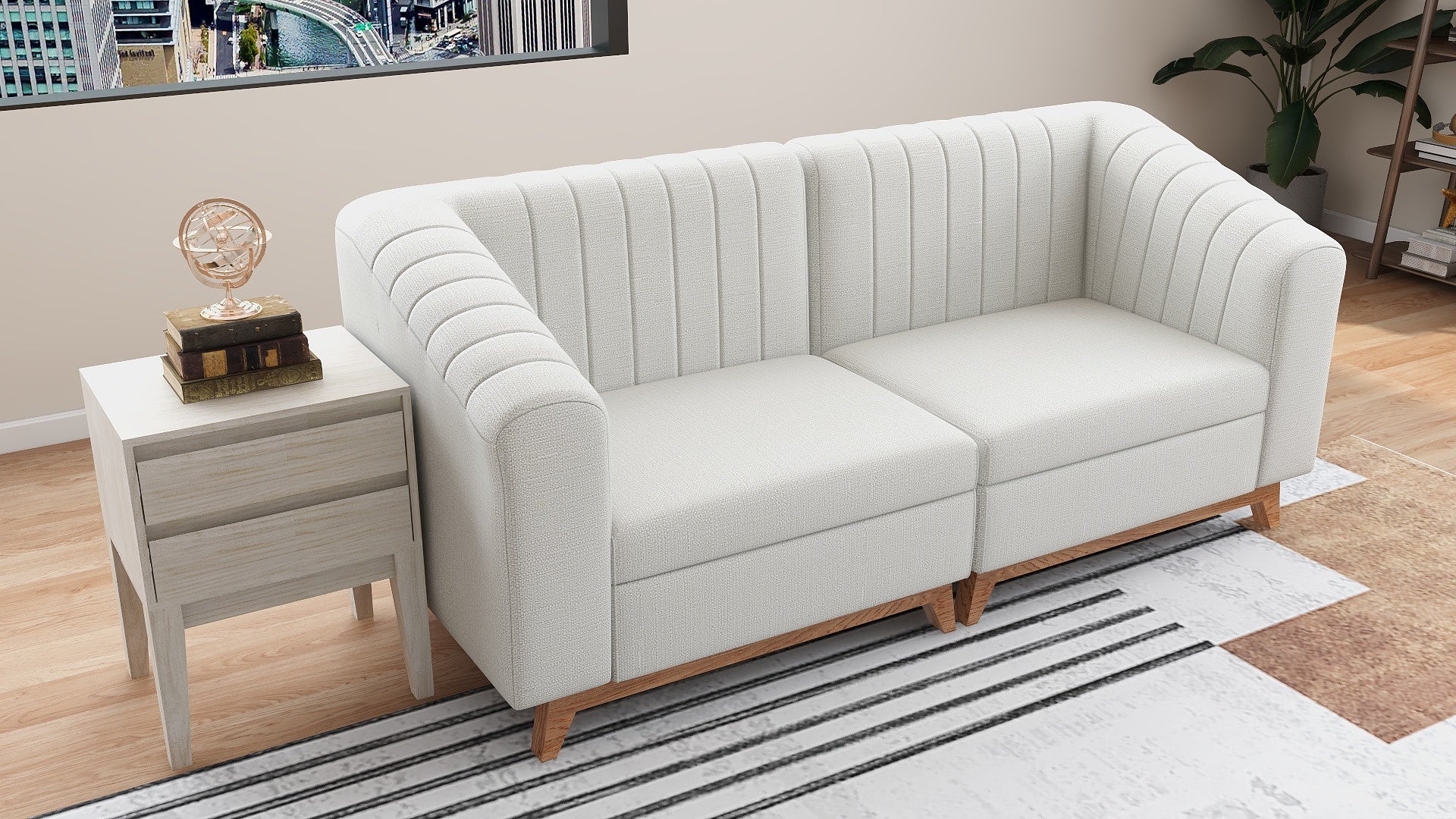 HAZEL 3-Seater Fabric Sofa AF Home