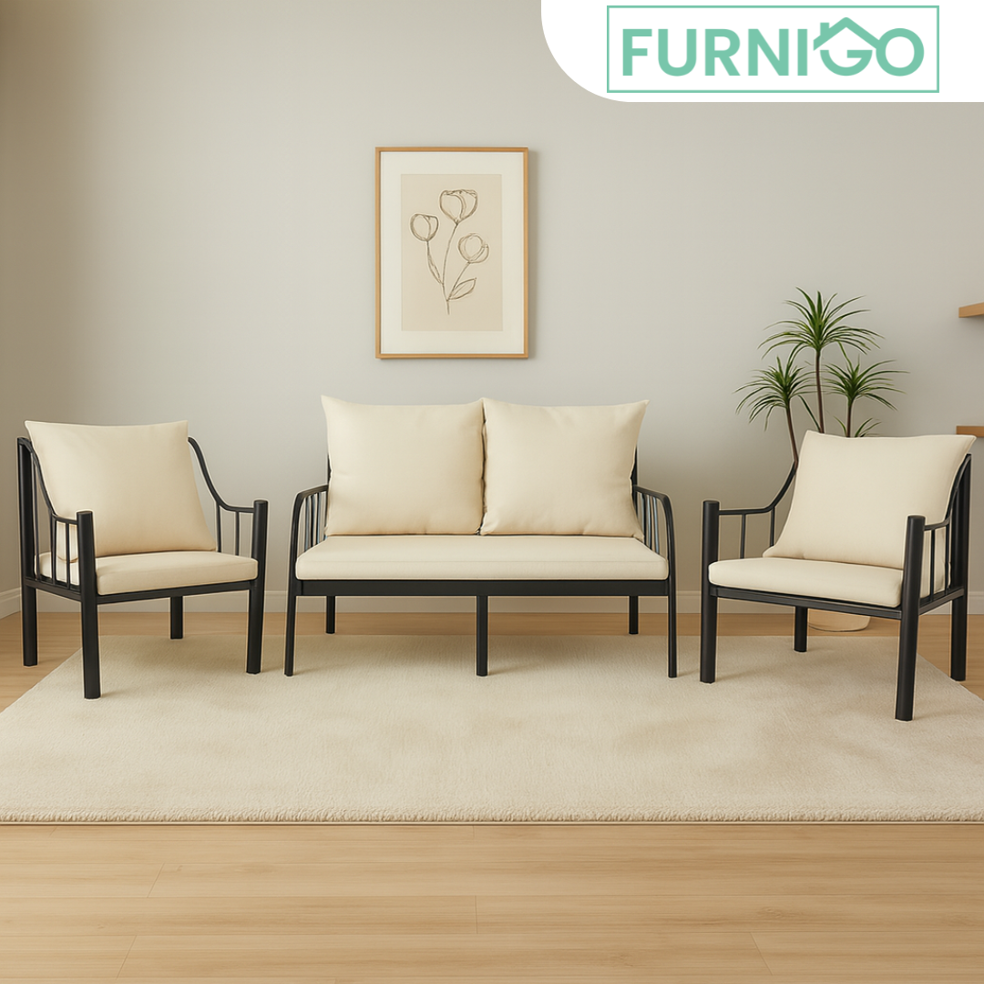 JAGGER 2-1-1 Metal Sofa Set Affordahome