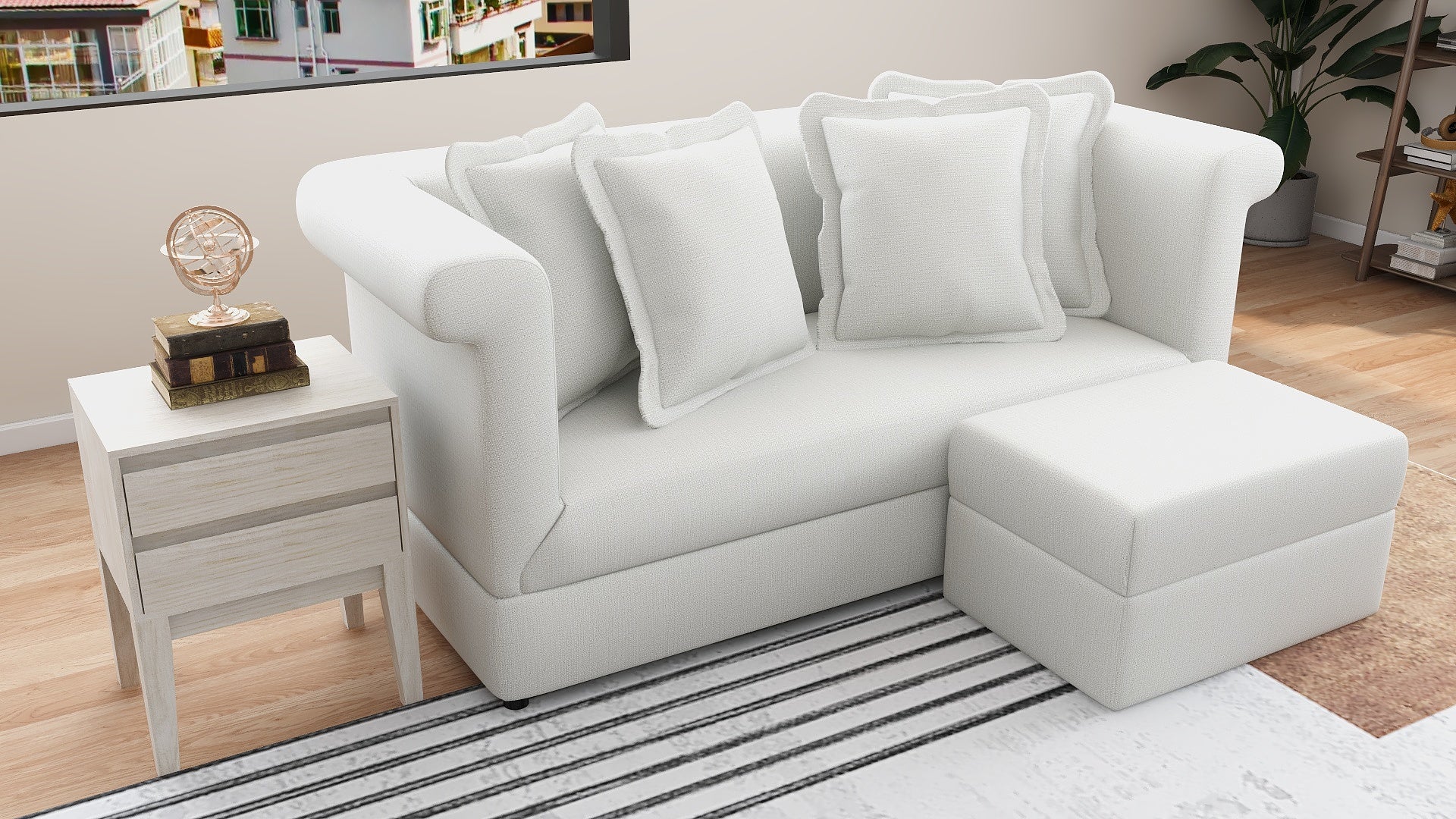 JAMIA 3 Seater with Ottoman Fabric Sofa AF Home