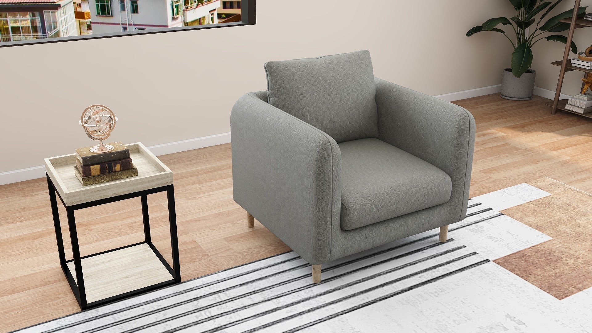 JANE 1-Seater Fabric Sofa AF Home