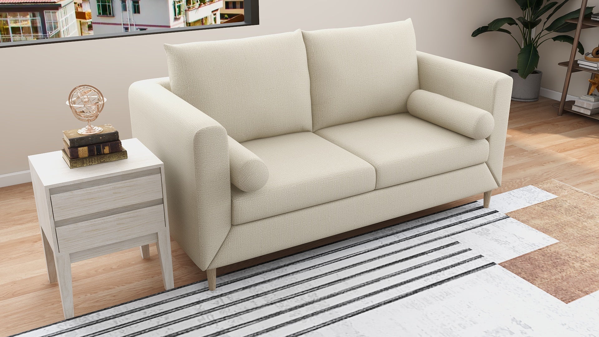 JASMIN 3 Seater Fabric Sofa with Pillows AF Home