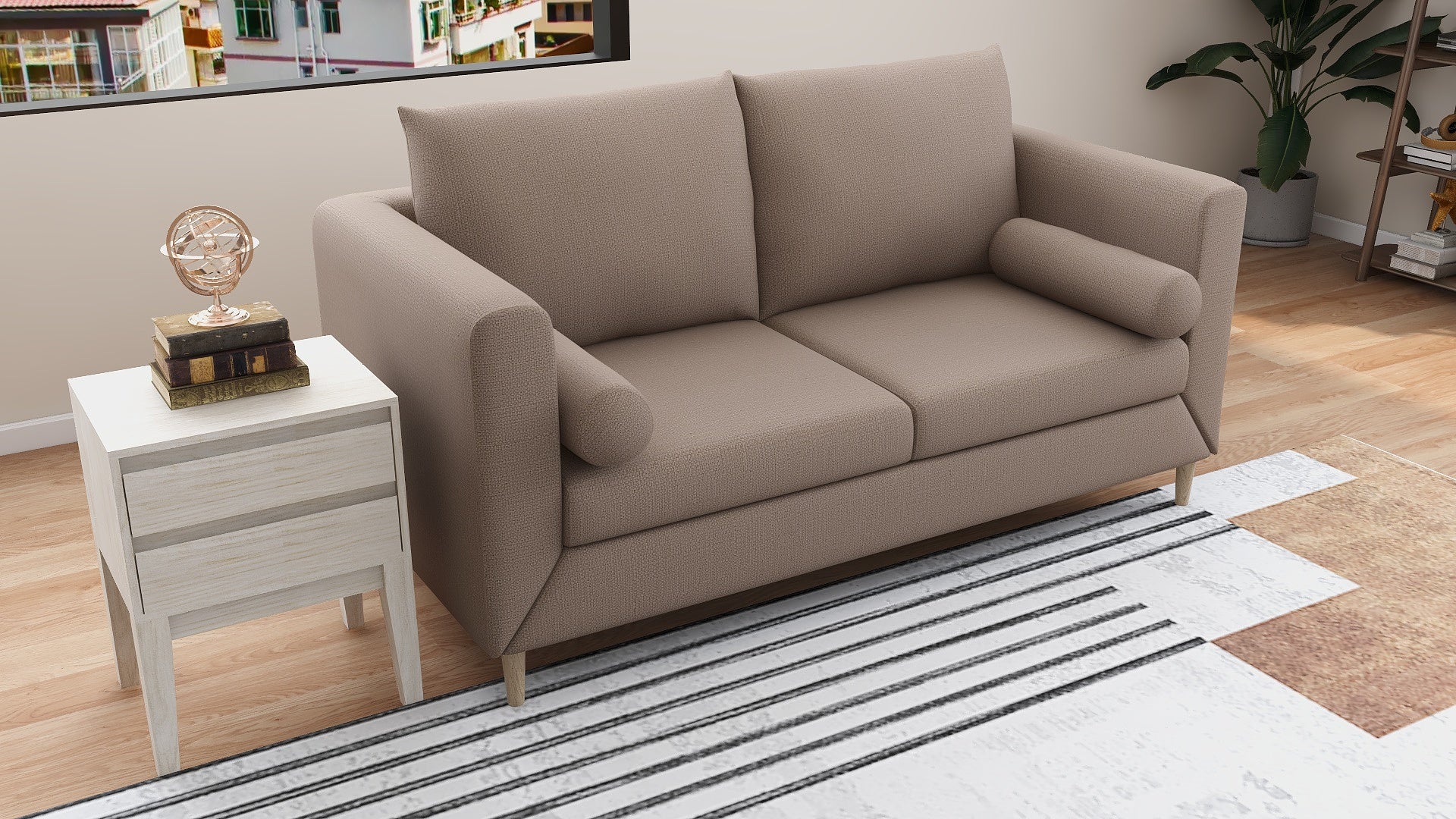 JASMIN 3 Seater Fabric Sofa with Pillows AF Home