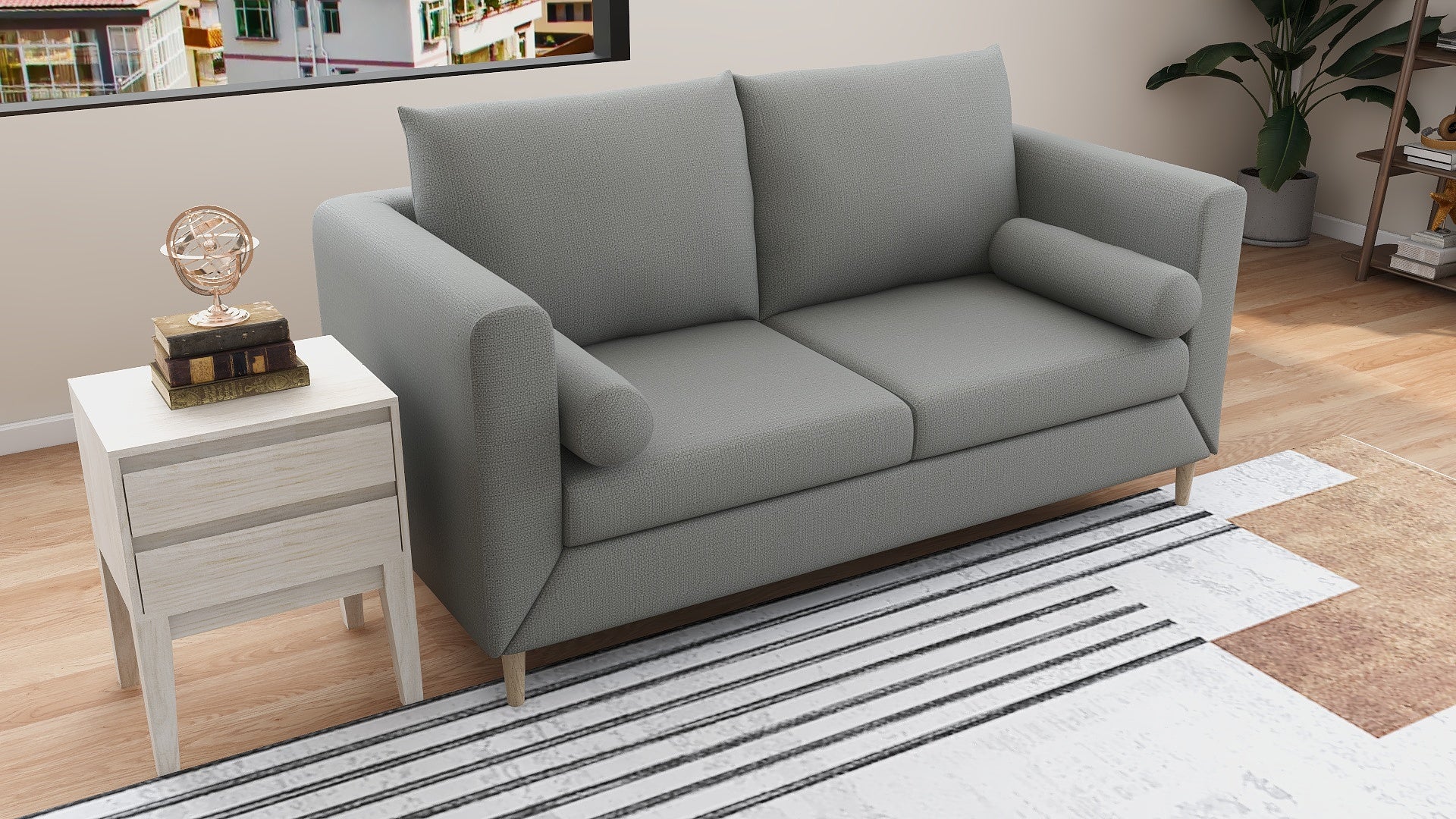 JASMIN 3 Seater Fabric Sofa with Pillows AF Home