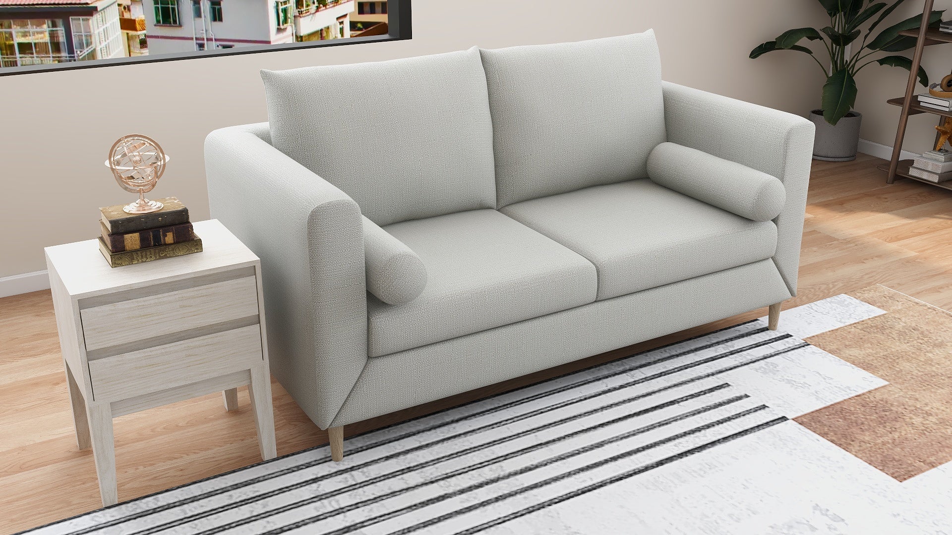 JASMIN 3 Seater Fabric Sofa with Pillows AF Home