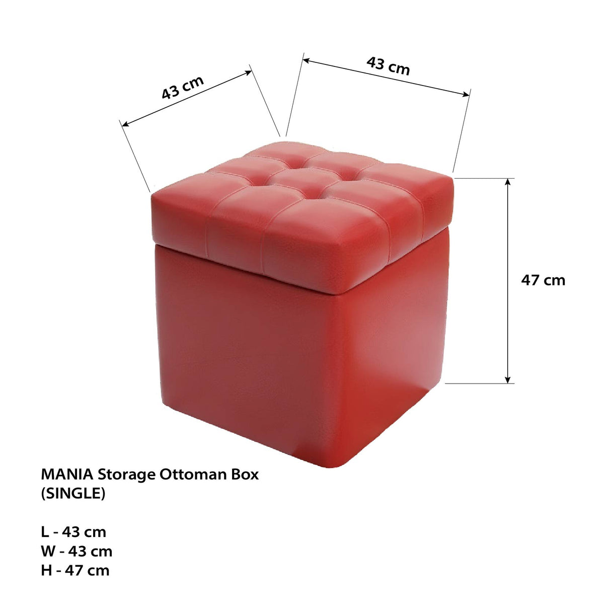 MANIA Storage Ottoman Box (SINGLE) Affordahome