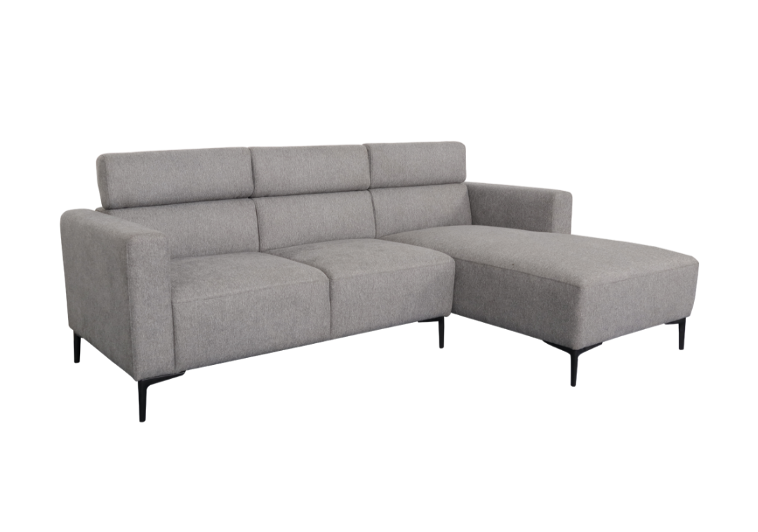 MATEO L-Shape Fabric Sofa w/ Folding Head Board Luxe Life PH