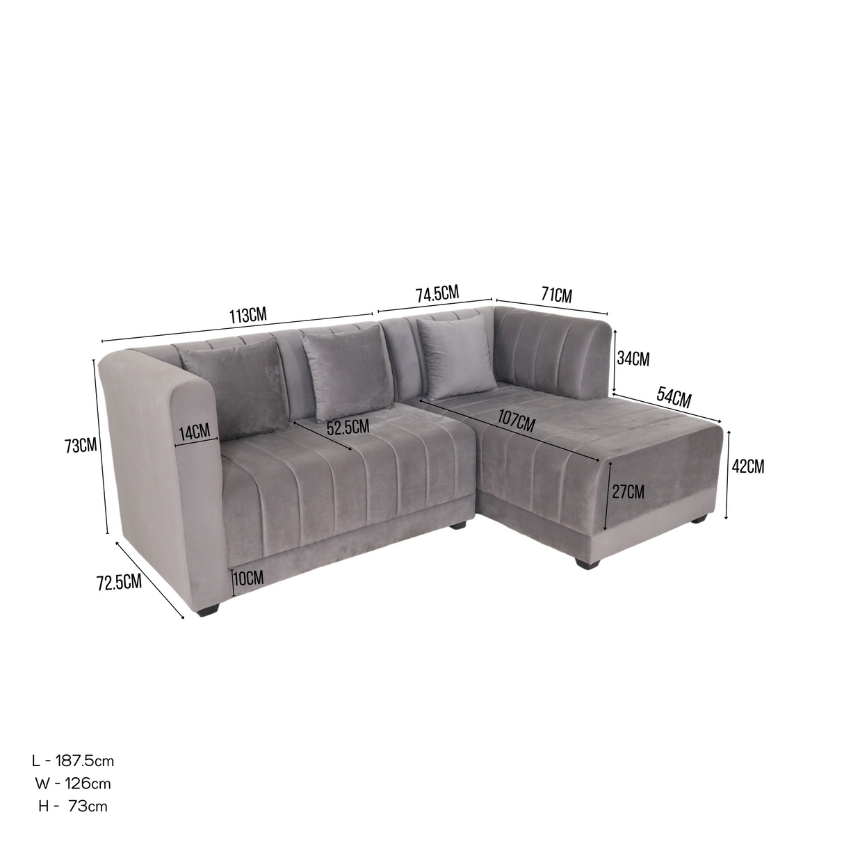 MIA L-SHAPE Fabric Sofa Affordahome