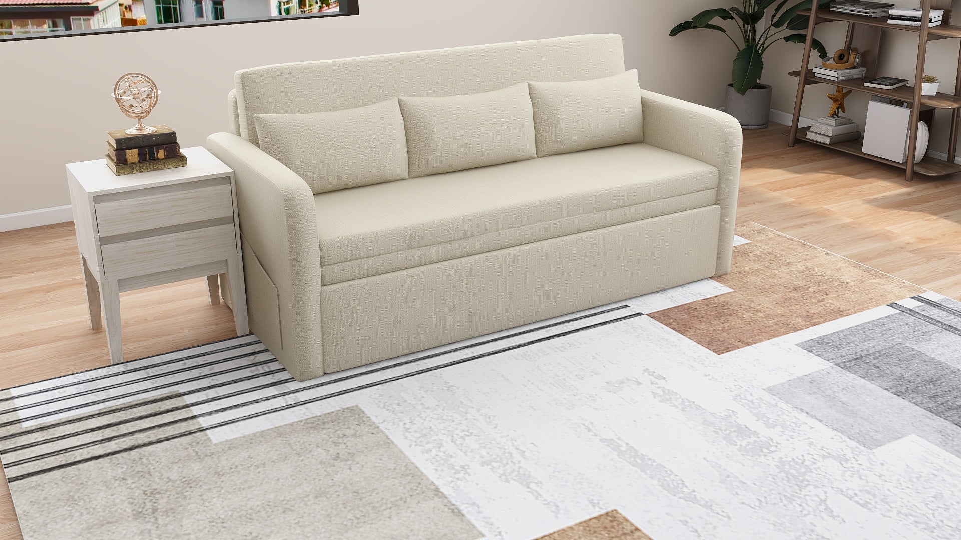 MCKINLEY Fabric Sofabed with storage AF Home