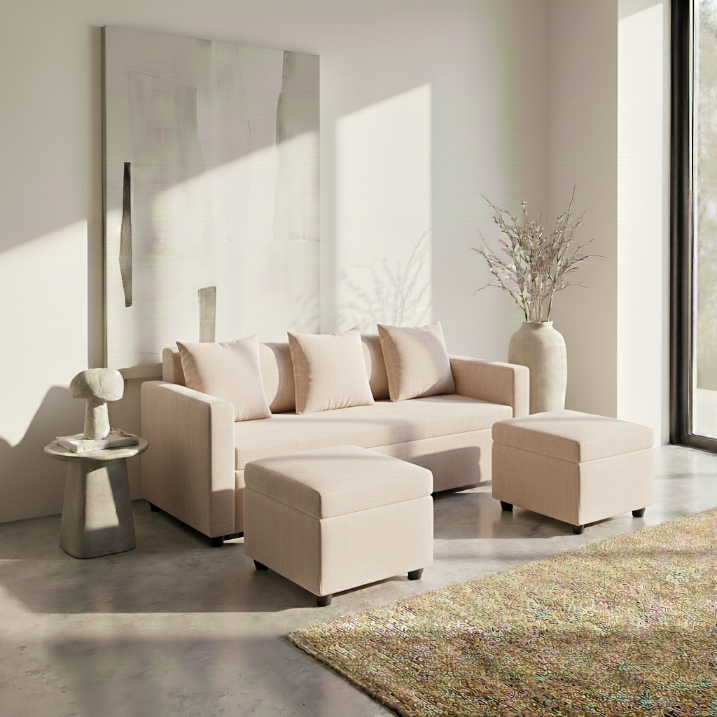 Melo Reversible Fabric Sofa Set Affordahome