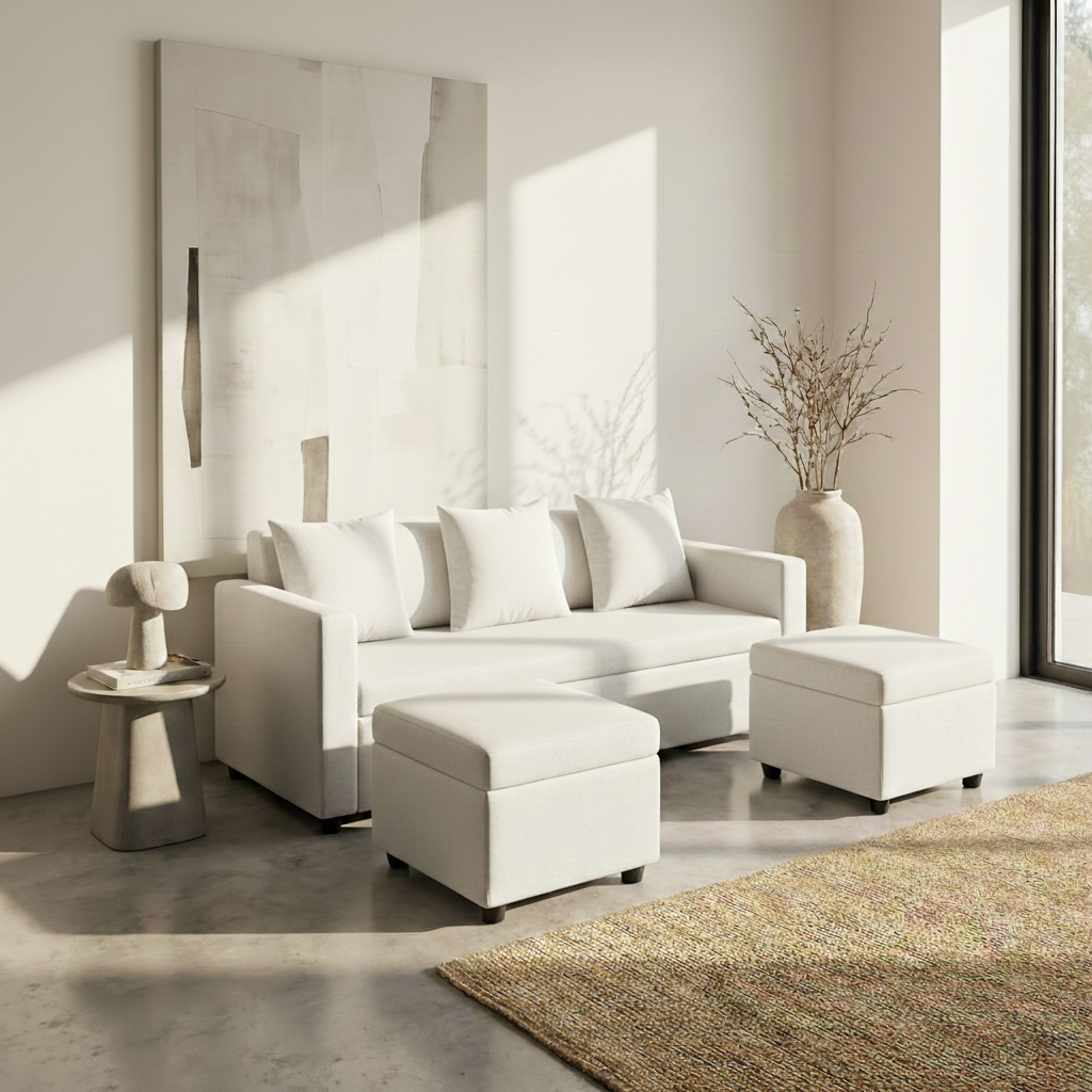 Melo Reversible Fabric Sofa Set Affordahome