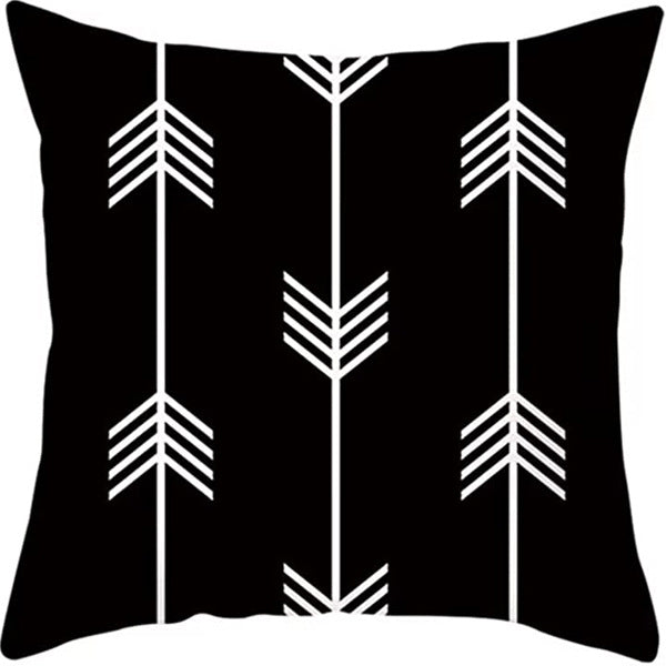 Looma Mono - Black & White Abstract Linen Pillow Cover – Minimalist Line Art Cushion Case - W0060 - Sofa, Living Room & Office Decor Looma