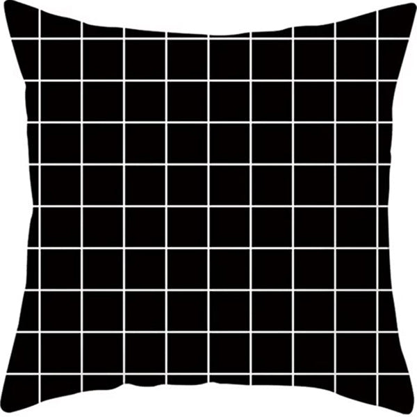 Looma Mono - Black & White Abstract Linen Pillow Cover – Minimalist Line Art Cushion Case - W0060 - Sofa, Living Room & Office Decor Looma
