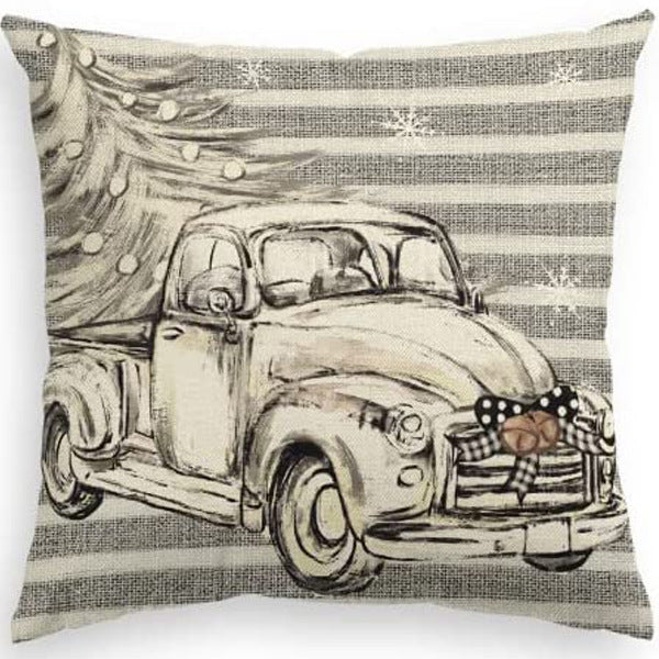 Looma Mono - Black & White Abstract Linen Pillow Cover – Minimalist Line Art Cushion Case - W0060 - Sofa, Living Room & Office Decor Looma